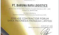 Awards BRL PGN Saka 2018 HSE Contractor Forum  brl baruna raya pgn saka hse cert 2018